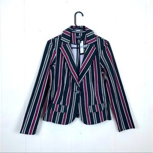 NWT Soho Apparel Striped Fitted Blazer Sz S